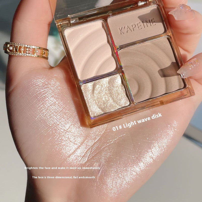 Matte Brightening Highlight Eyeshadow Palette with Four Colors for Skin Enhancement - Teleplus matte brightening