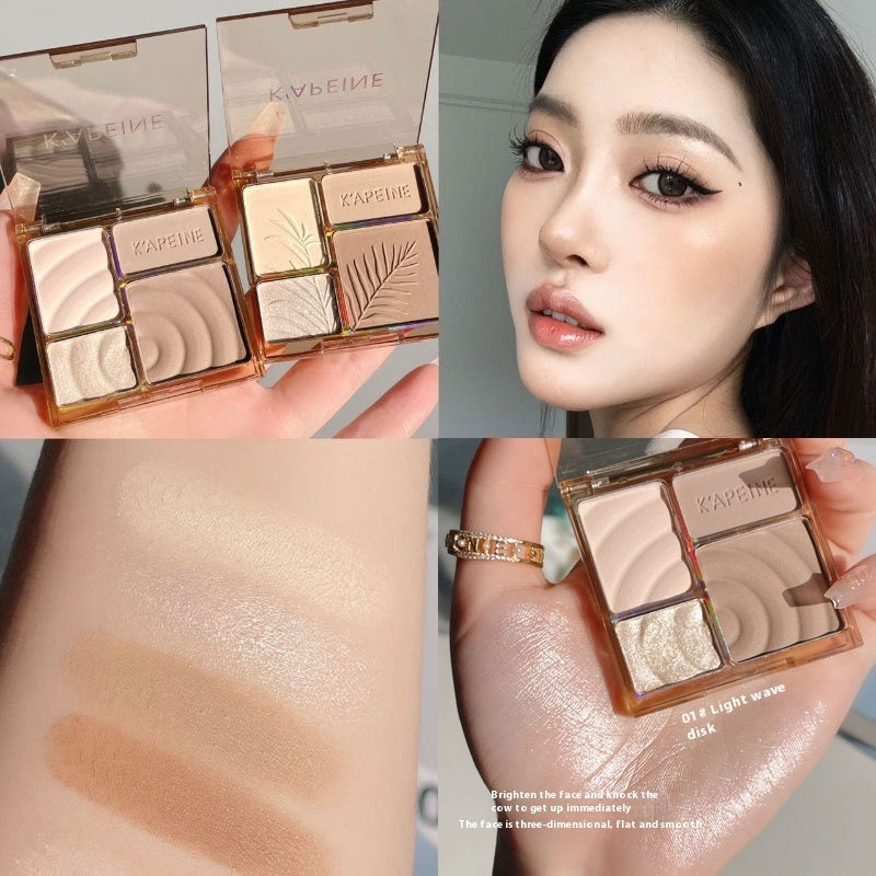 Matte Brightening Highlight Eyeshadow Palette with Four Colors for Skin Enhancement - Teleplus matte brightening