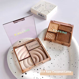 Matte Brightening Highlight Eyeshadow Palette with Four Colors for Skin Enhancement - Teleplus matte brightening