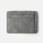 Matte Leather Coin Purse with Sewing Line and Horizontal Square Design - leather coin purse matte horizontal square