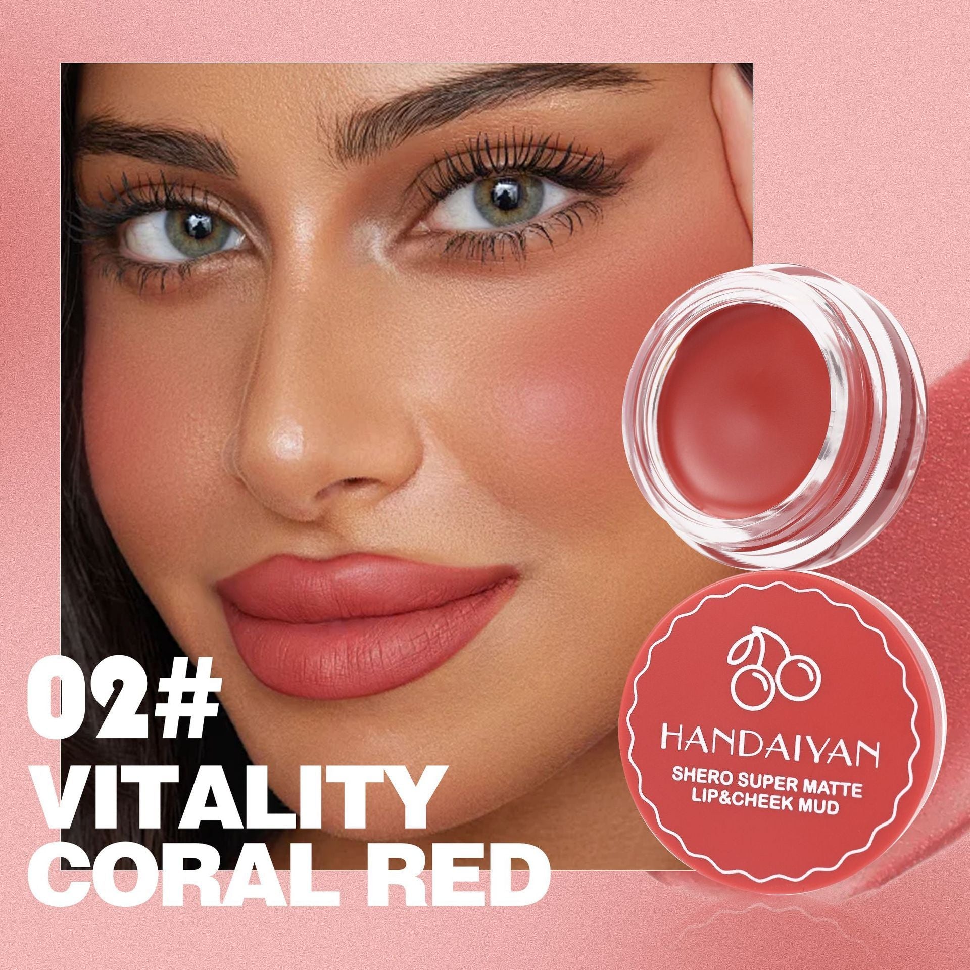 Matte Long-Lasting Lipstick Dual-Use for Lips and Cheeks in Strawberry Nude - Teleplus matte long-lasting lipstick long