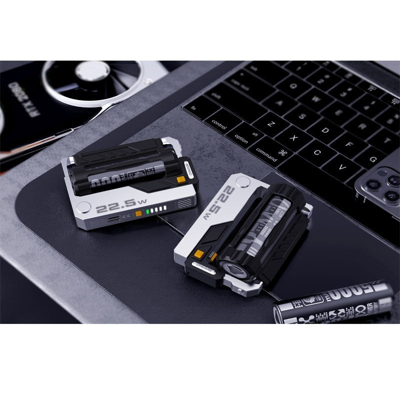 Mecha Gray Power Bank Tactical with Fast Charging and Cartridge Replacement - Teleplus cartridge replacement power bank