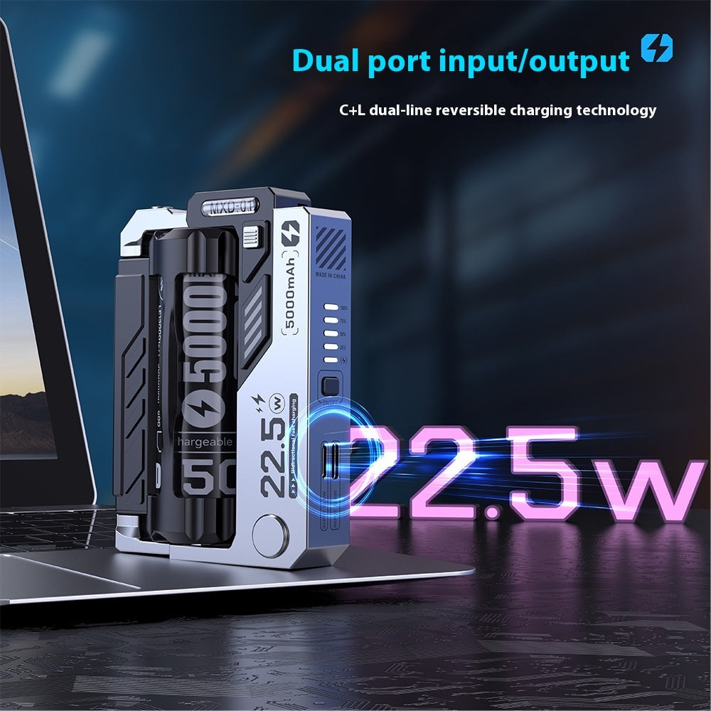 Mecha Gray Power Bank Tactical with Fast Charging and Cartridge Replacement - Teleplus cartridge replacement power bank