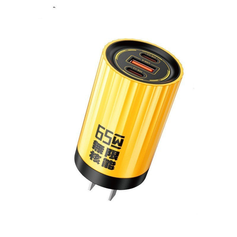 Mecha Series 65W Gallium Nitride Charger with USB-C and PC Pin Ports - Charge Like a Boss Power 65w gallium nitride