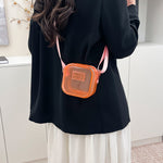 Medium Plastic Suitcase Shoulder Bag with Zipper Pocket and Polyester Lining