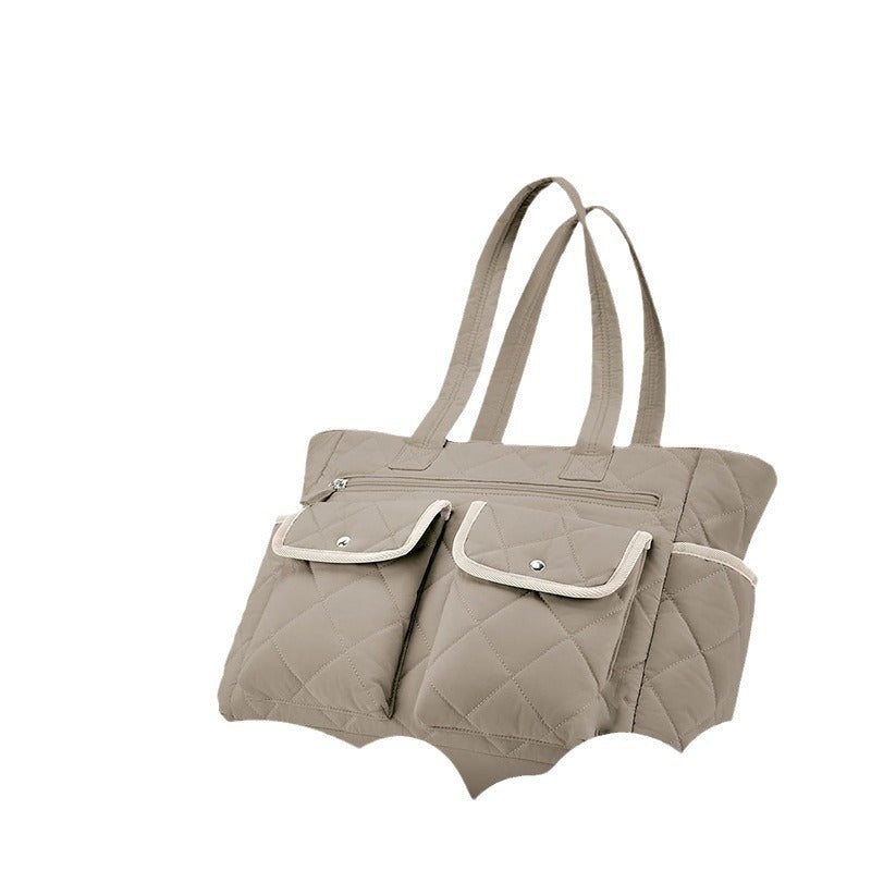 Medium Polyester Suitcase with Strap Pockets and Stylish Contrast Stitching - Teleplus handbag strap pockets