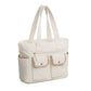 Medium Polyester Suitcase with Strap Pockets and Stylish Contrast Stitching - Teleplus handbag strap pockets