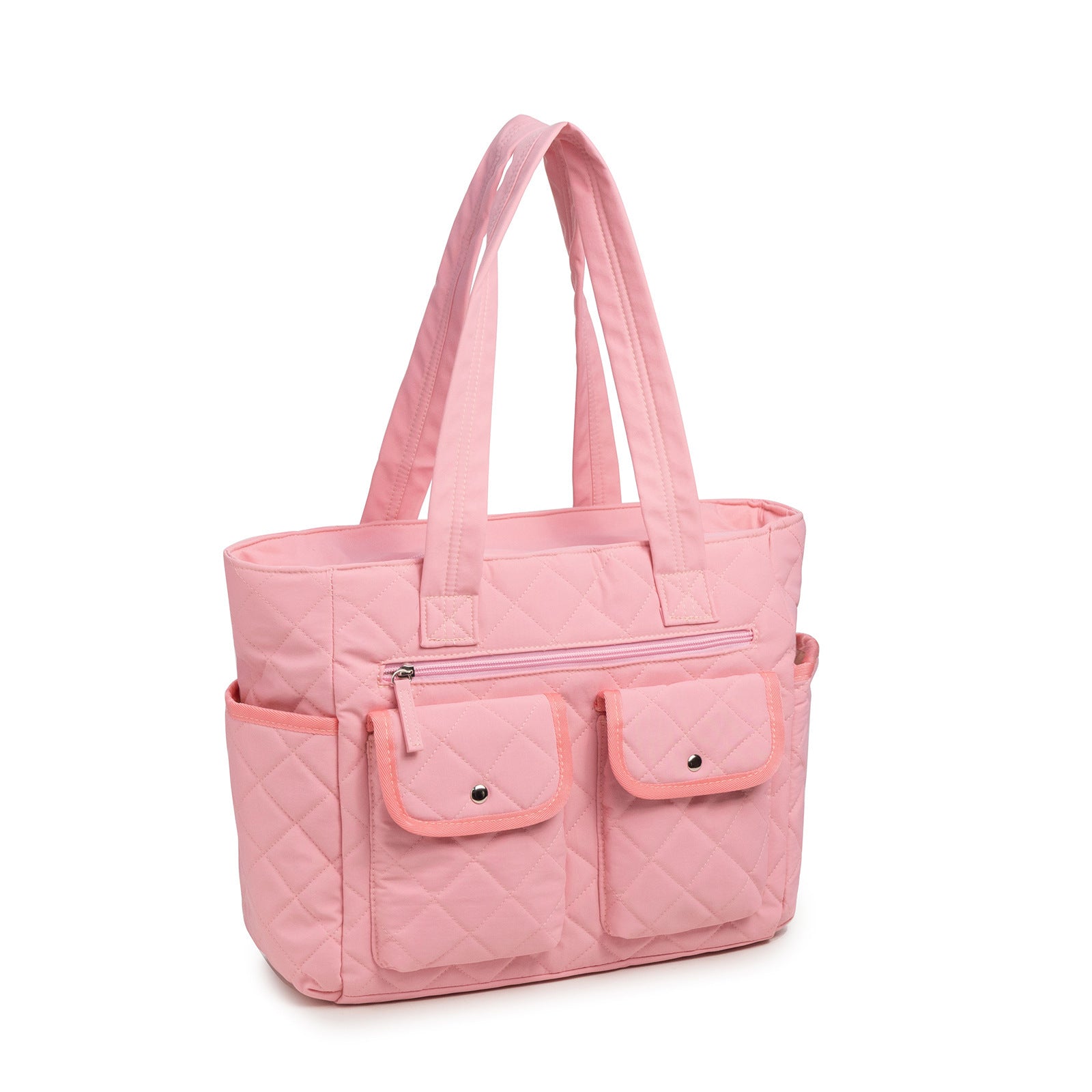 Medium Polyester Suitcase with Strap Pockets and Stylish Contrast Stitching - Teleplus handbag strap pockets