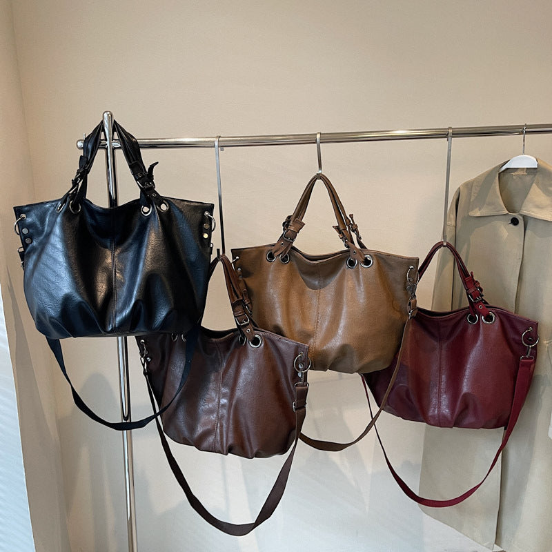 Medium PU Leather Shoulder Bag with Zipper Pocket for Women Daily - Teleplus