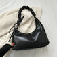 Medium PU Shoulder Bag with Phone Pocket Black Brown White Gold Silver - shoulder bag