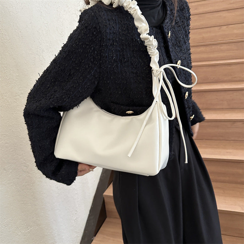 Medium PU Shoulder Bag with Phone Pocket Black Brown White Gold Silver - shoulder bag