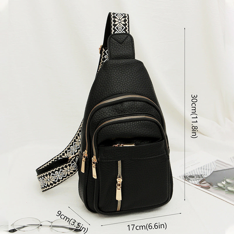 Medium PU Shoulder Bag with Zipper Pocket for Daily Use 17x9x30cm - Teleplus Store