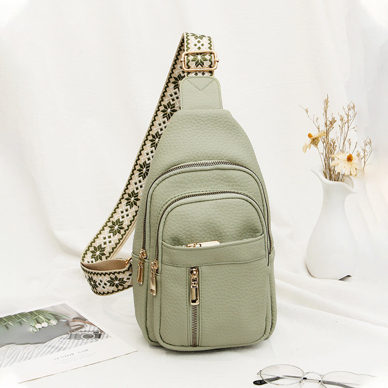 Medium PU Shoulder Bag with Zipper Pocket for Daily Use 17x9x30cm - Teleplus Store
