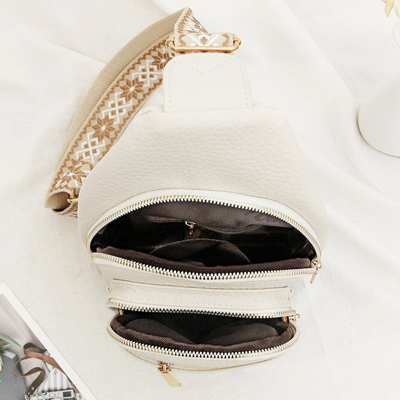 Medium PU Shoulder Bag with Zipper Pocket for Daily Use 17x9x30cm - Teleplus Store