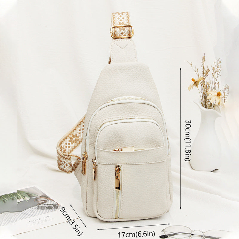 Medium PU Shoulder Bag with Zipper Pocket for Daily Use 17x9x30cm - Teleplus Store