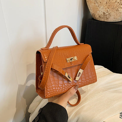 Medium PU Square Bag with Synthetic Leather Lining for Daily - square bag