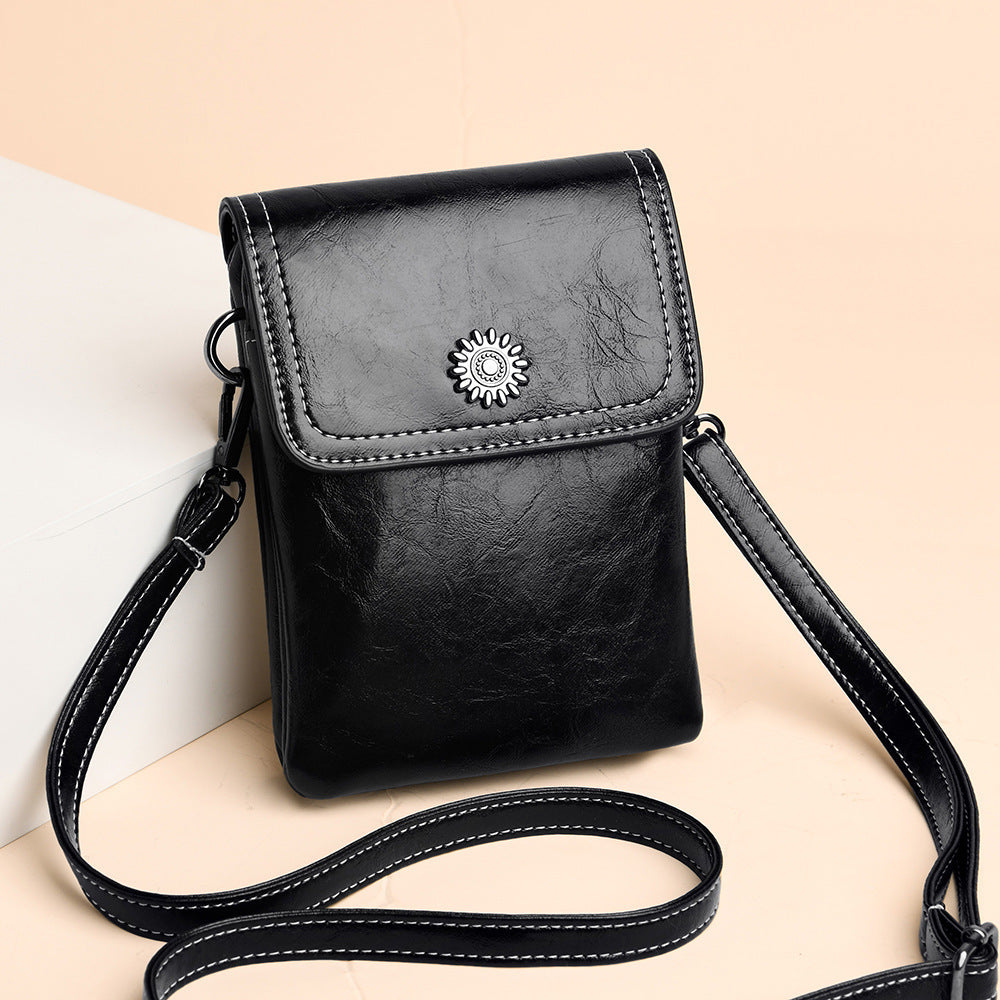 Medium PU Women’s Messenger Bag with Large Capacity Mobile Phone Pocket - Teleplus large capacity mobile phone bag mini