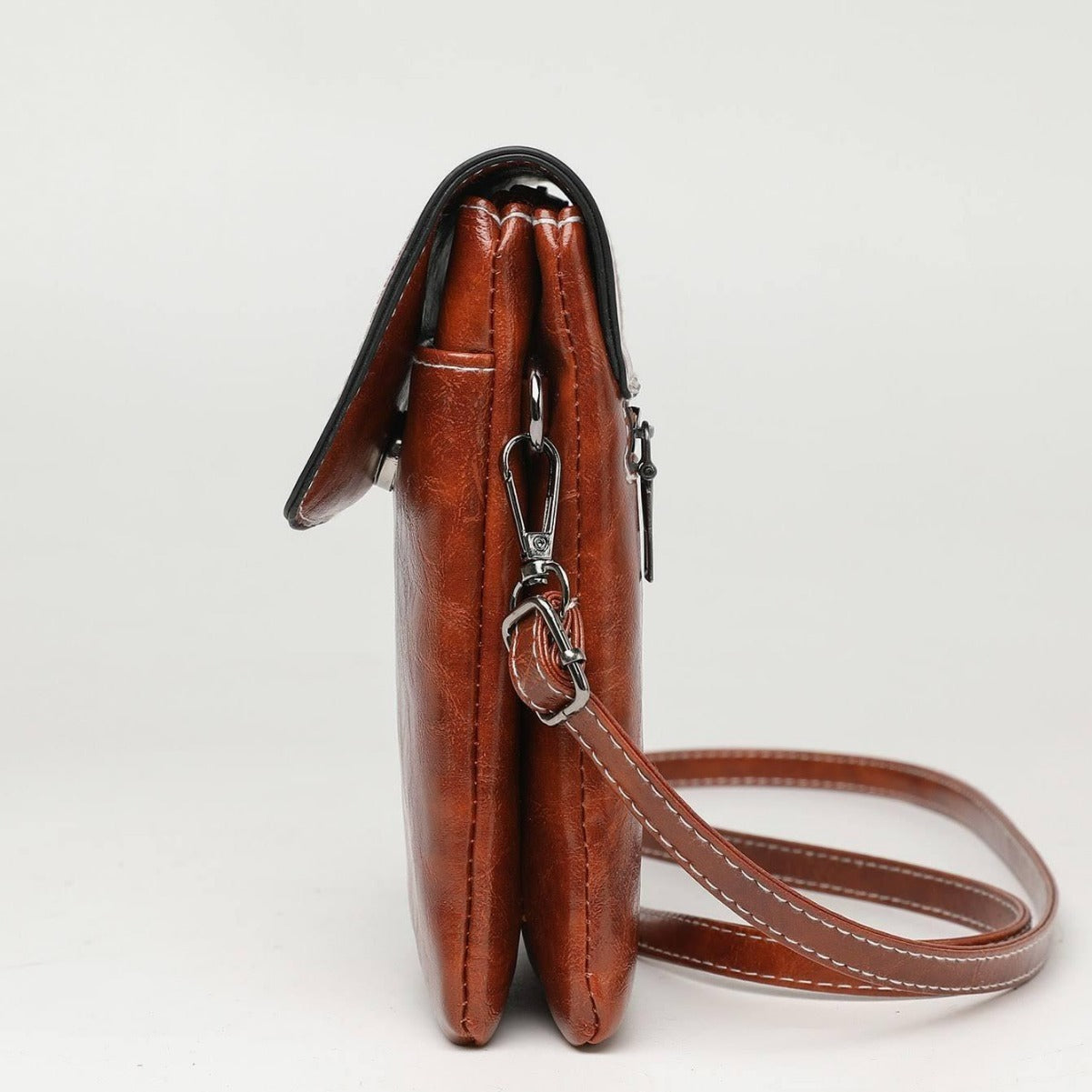 Medium PU Women’s Messenger Bag with Large Capacity Mobile Phone Pocket - Teleplus large capacity mobile phone bag mini