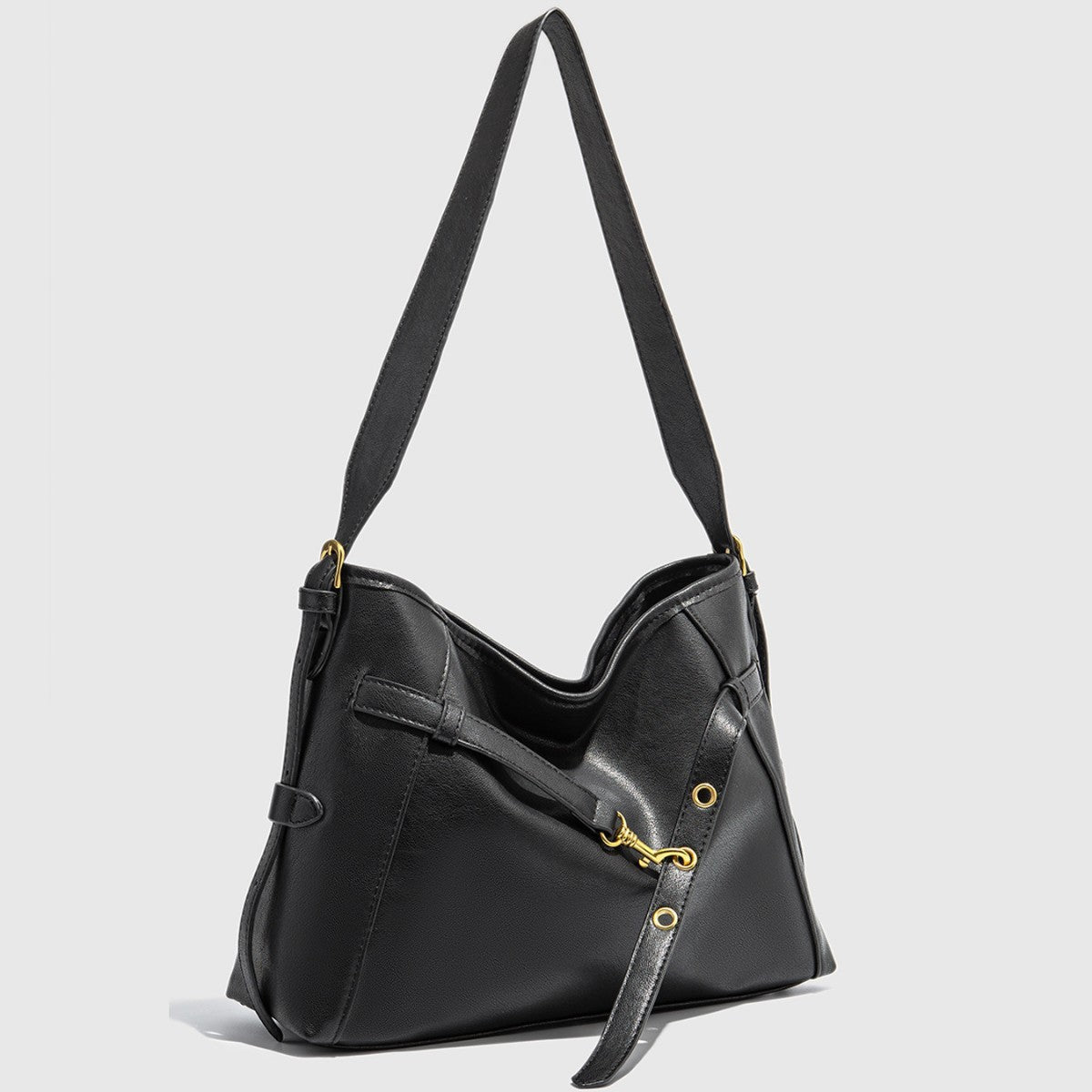 Medium Soft PU Leather Suitcase Brown Black Vertical Travel Luggage Bag - Teleplus