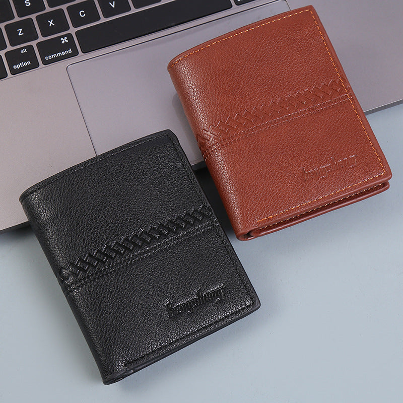 Men Short Leather Wallet with Zipper Coin Pocket and Card Slots - for Wizards wallet men short leather