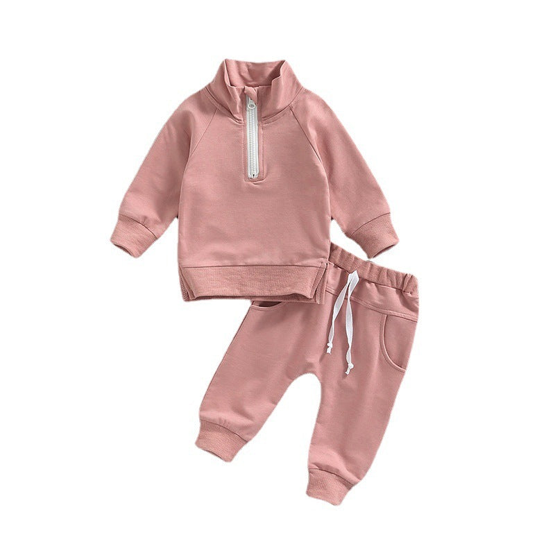 Men’s And Women’s Clothes For Babies Candy-colored Zipper Collar Autumn Suit - Candy-Colored Baby Suits for Tiny