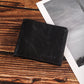 Mens Bifold PU Leather Wallet Slim RFID Blocking Rustic Brown Black Card Holder