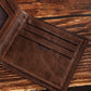 Mens Bifold PU Leather Wallet Slim RFID Blocking Rustic Brown Black Card Holder