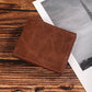 Mens Bifold PU Leather Wallet Slim RFID Blocking Rustic Brown Black Card Holder