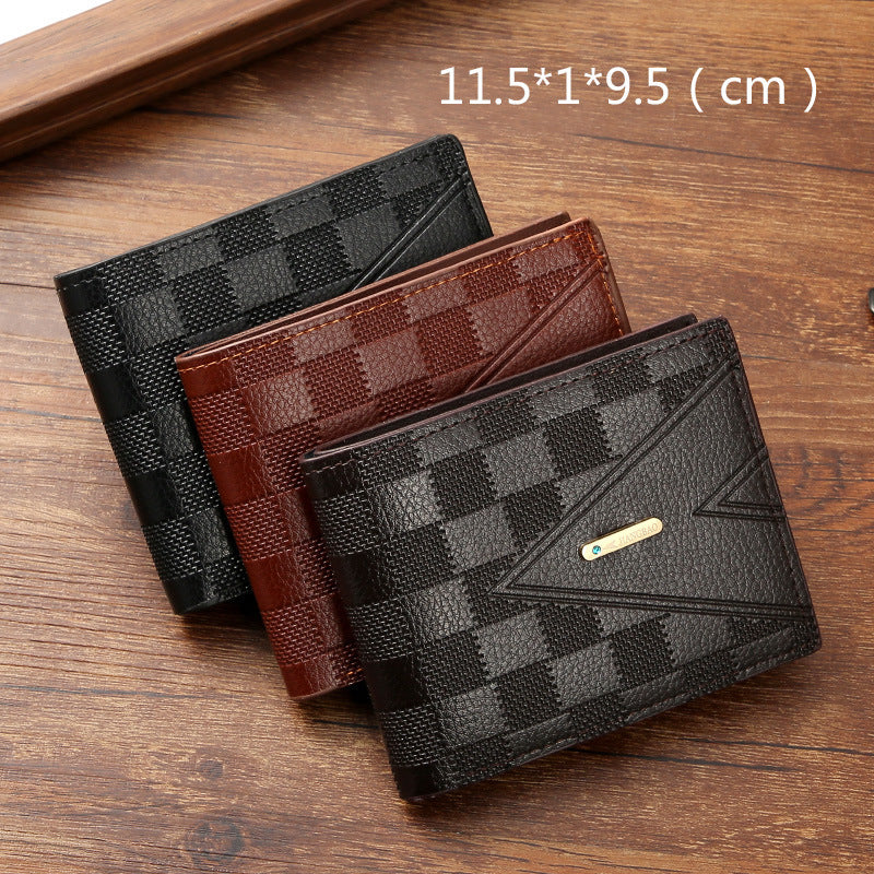 Mens Bifold Wallet Black Brown PU Leather Slim RFID Blocking Card Holder
