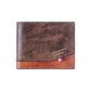 Mens Bifold Wallet Synthetic Leather Plaid Lining Slim RFID Blocking Brown Black