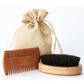 Beard Brush with Pig Bristles and Cloth Bag Combination for Men - Combo Stylish Mane Maintenance beard brush cloth bag