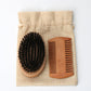 Beard Brush with Pig Bristles and Cloth Bag Combination for Men - Combo Stylish Mane Maintenance beard brush cloth bag