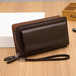 Men’s Business Clutch with Double Zipper Large Capacity in United States - Size Matters united states chf double zipper