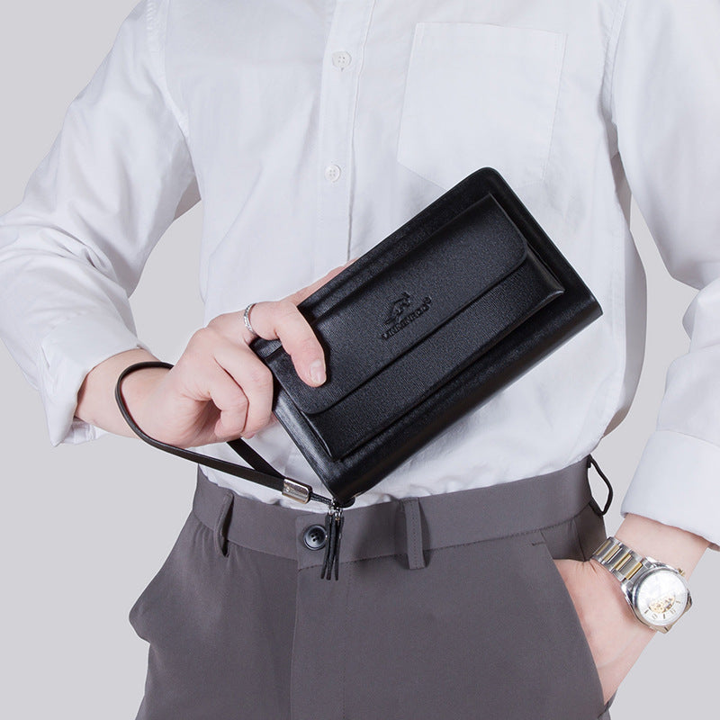 Men’s Business Clutch with Double Zipper Large Capacity in United States - Size Matters united states chf double zipper