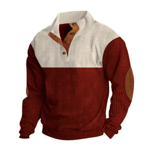 Mens Corduroy Long Sleeve Shirt Casual Button Up Polyester Top Plus Size - Teleplus