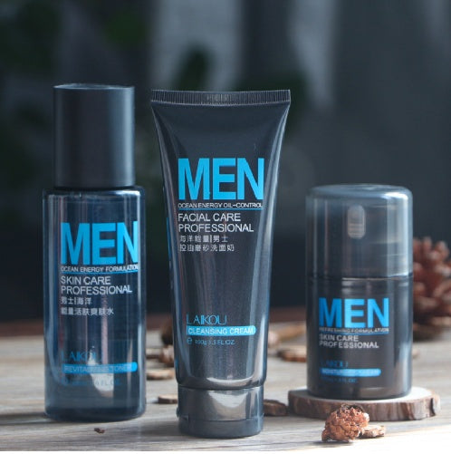 Men’s Cosmetic Set Moisturizing Cream Toner Facial Cleanser - Stay Smooth Bro with Men’s Magic Moisturizing Set