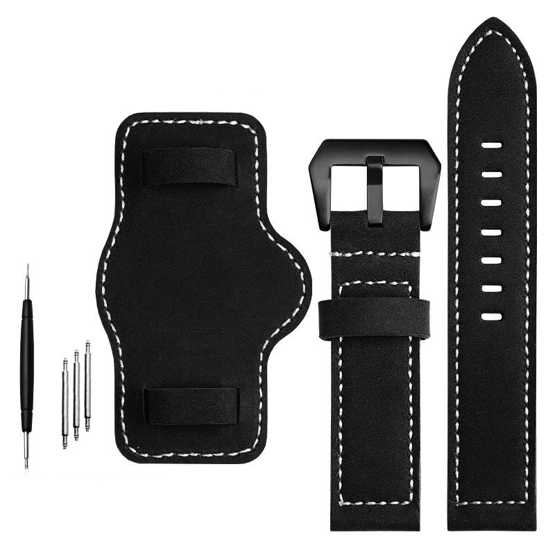 Men’s Fashion Solid Color Nubuck Leather Strap - Men’s Solid Color Nubuck Leather Watch Strap