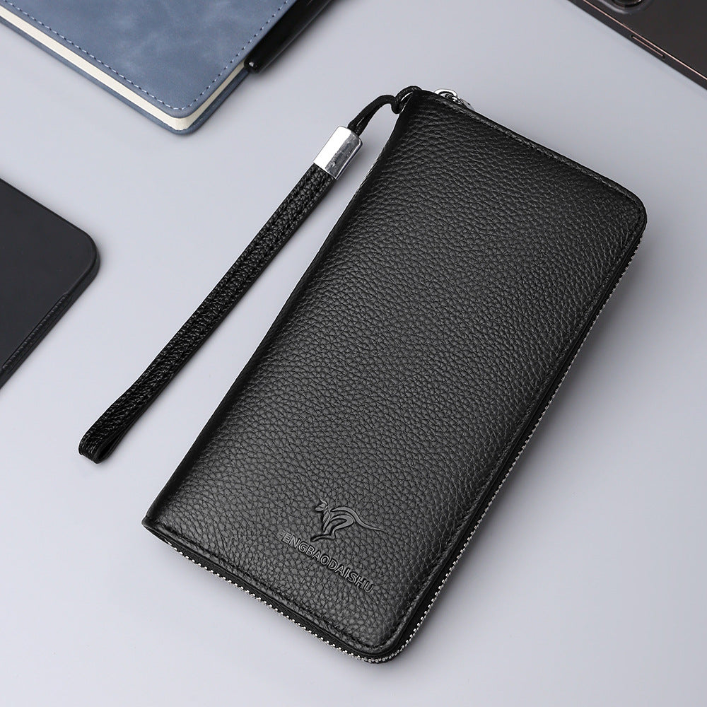 Men’s Genuine Leather Bifold Wallet for Business Travel Black or Brown