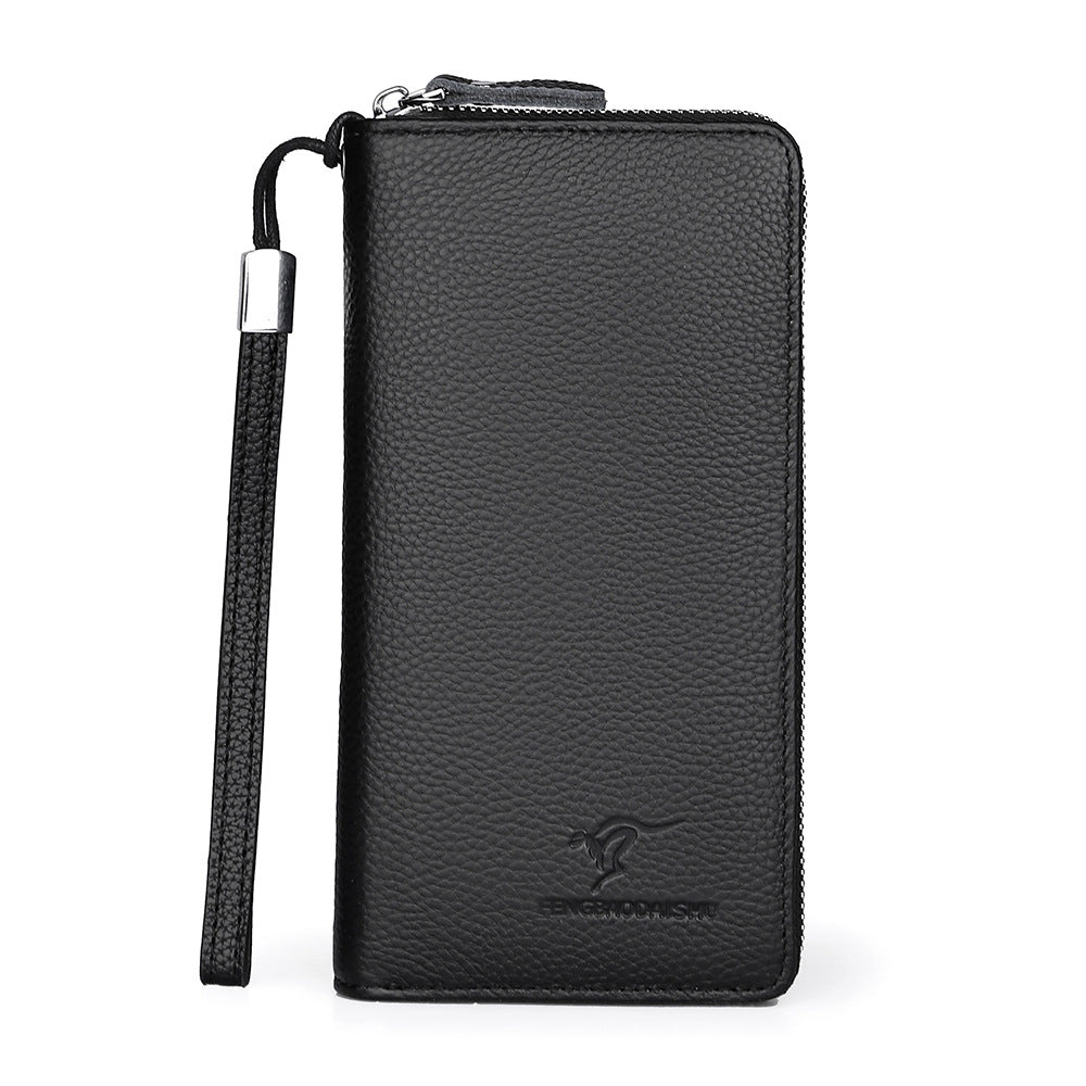 Men’s Genuine Leather Bifold Wallet for Business Travel Black or Brown