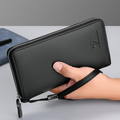 Men’s Genuine Leather Bifold Wallet for Business Travel Black or Brown