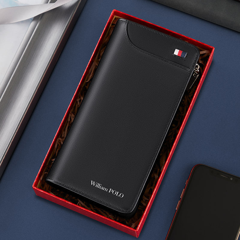 Men’s Genuine Leather Clutch with Cross Pattern and Real Cowhide in the United States - Wallet With And Class united