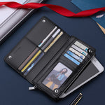 Men’s Genuine Leather Clutch with Cross Pattern and Real Cowhide in the United States - Wallet With And Class united