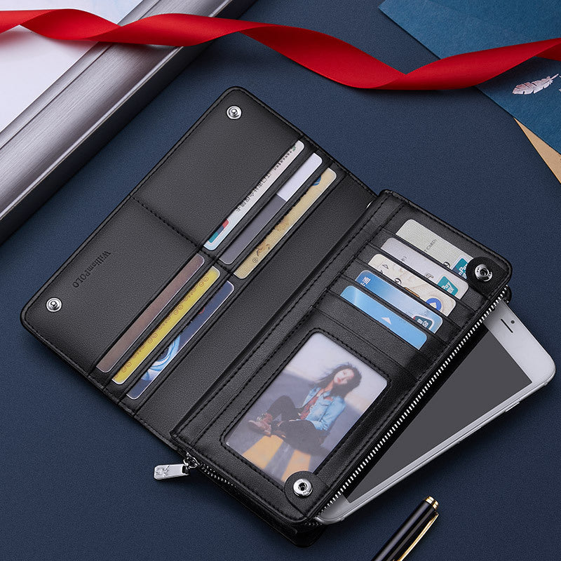 Men’s Genuine Leather Clutch with Cross Pattern and Real Cowhide in the United States - Wallet With And Class united