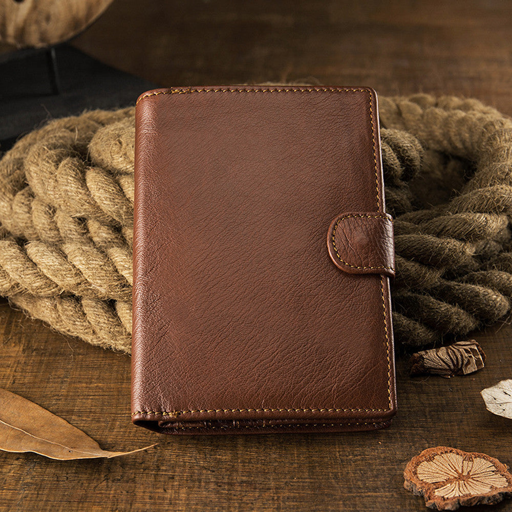 Men’s Leather Wallet in Black or Brown with Zipper and Hollowout Design - Literary Perfect for Bookish Bankers united