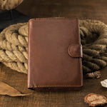 Men’s Handmade Literary Vertical Leather Wallet - Men’s Literary Wallet Perfect for Bookish Bankers