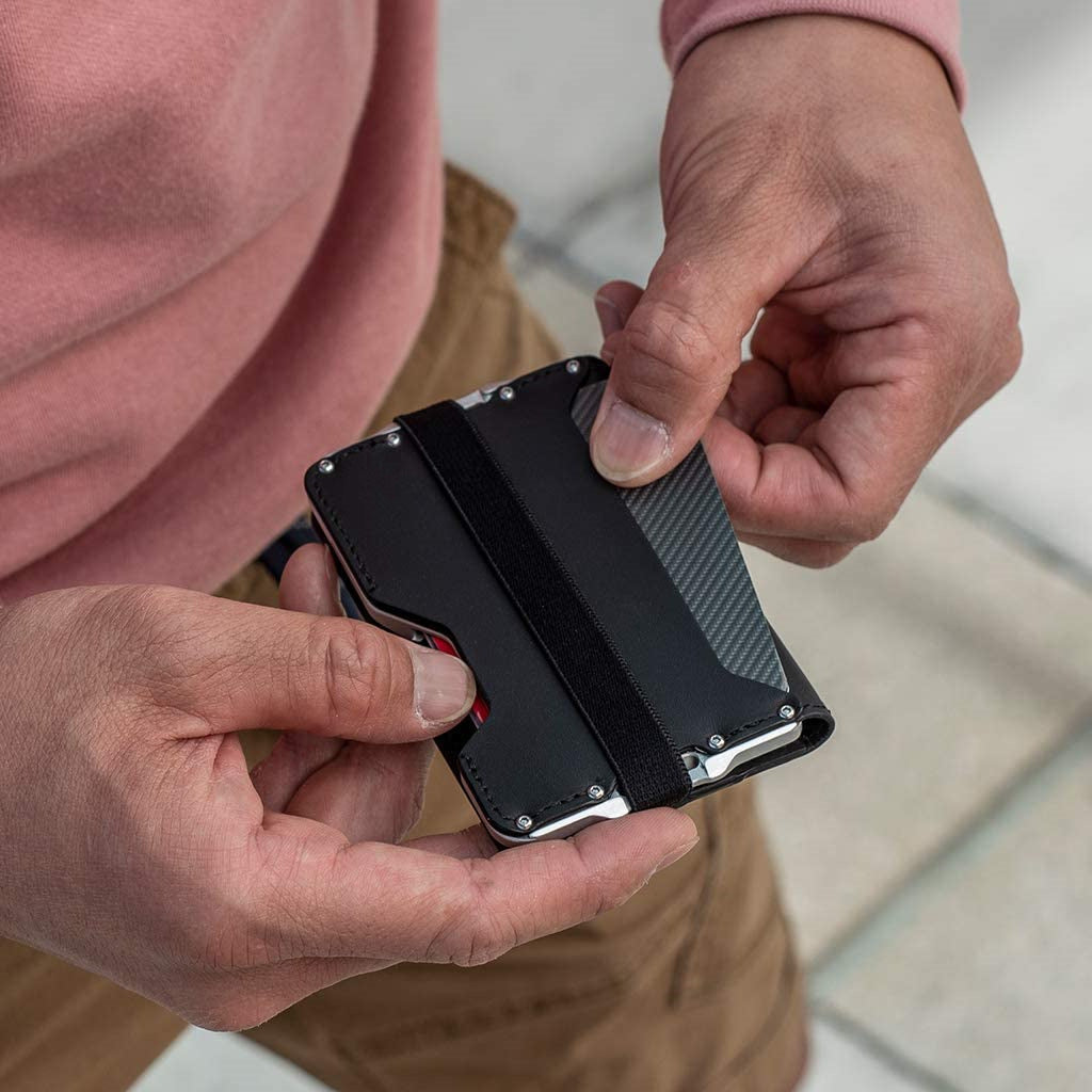 Men’s Leather Cowhide Wallet with Aluminum Alloy Slim Design and Multiple Card Slots - for Men Who Love Safe Style