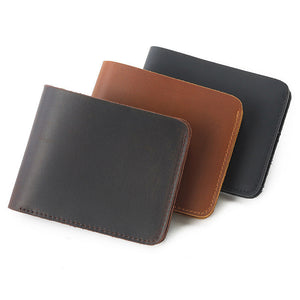 Men’s Leather Cowhide Wallet with Multiple Card and Cash Slots in Black - Retro for Men Who Love Their Stuff united