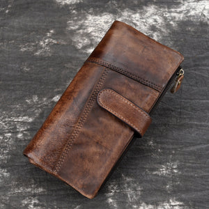 Men’s Leather Wallet with Hidden Compartments US and CHF Compatible - Retro Style for Your Cash’s Best Adventures