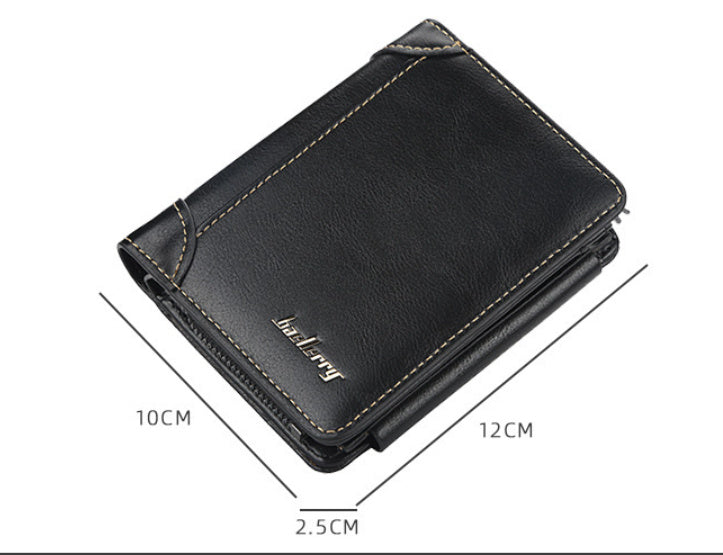 Men’s Leather Wallet with Solid Color Synthetic Lining for United States Buyers - Grown-Ups Serious Card Space united