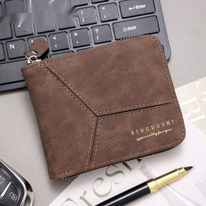 Mens PU Leather Bifold Wallet Slim Card Holder with Polyester Lining